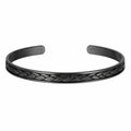 Bracciale Aperto Intrecciato Nero Modello Moderno
