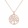 Collana Albero della Vita con Pendente Zirconi in Oro Rosa