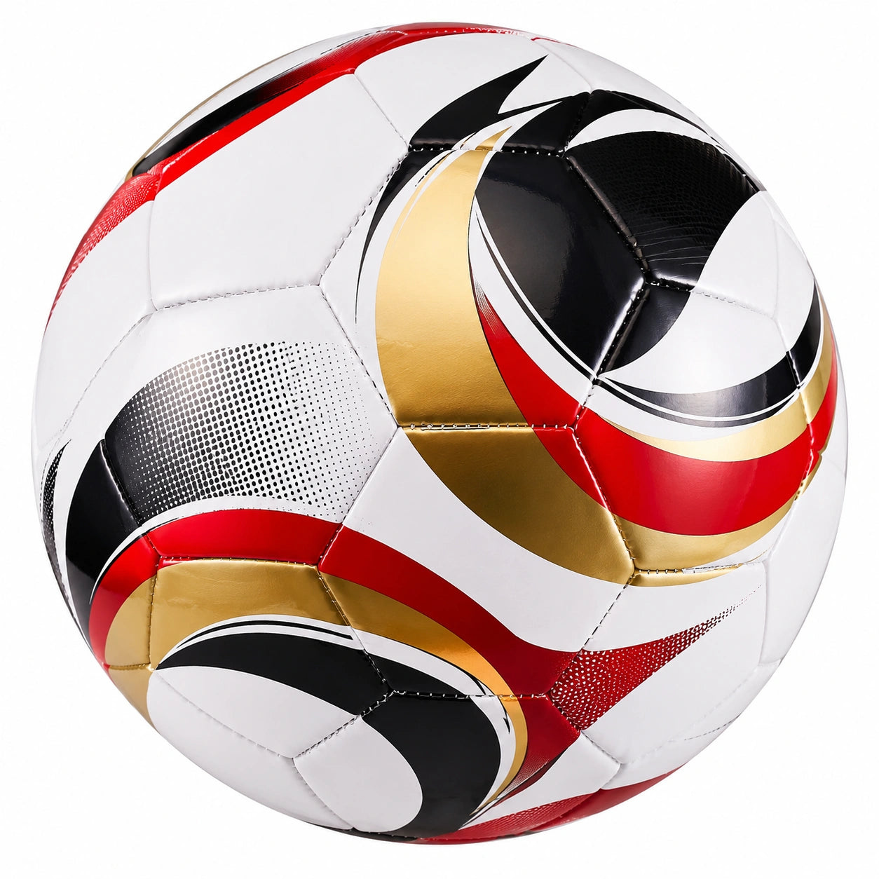 Pallone da Calcio Bianco/Nero/Rosso/Oro Taglia 5