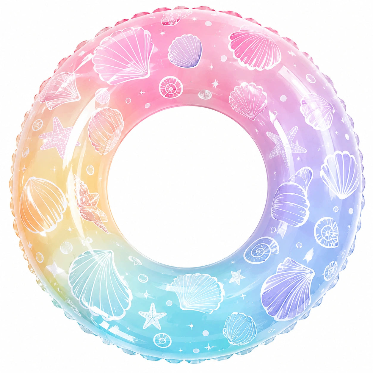 Ciambella Gonfiabile Multicolore con Conchiglie per Piscina